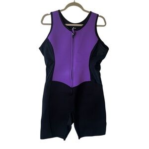 KW Kutting Weight Sauna Suit 2XL Purple Black One piece Sleeveless Neoprene Gym